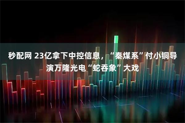 秒配网 23亿拿下中控信息，“秦煤系”付小铜导演万隆光电“蛇吞象”大戏